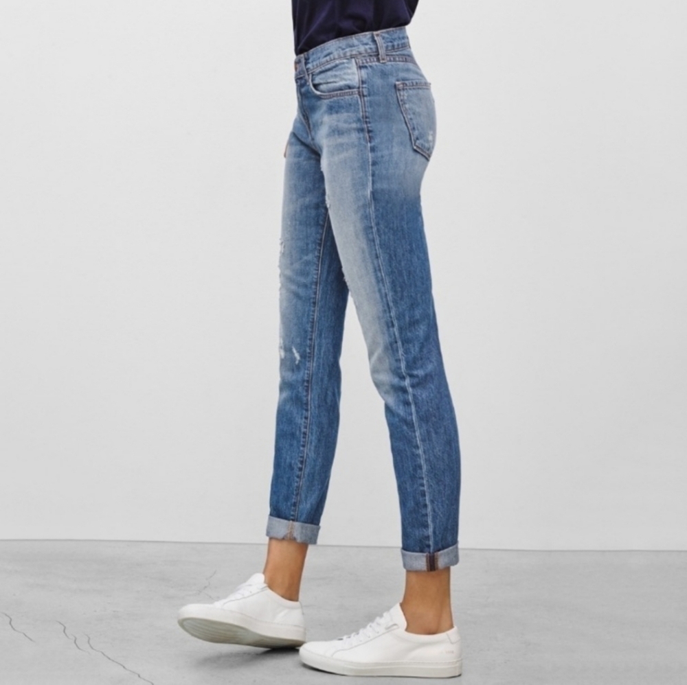 J Brand Jake Slim Boyfriend Distressed Jeans